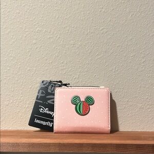 Loungefly Pink Wallet with Green Watermelon Design